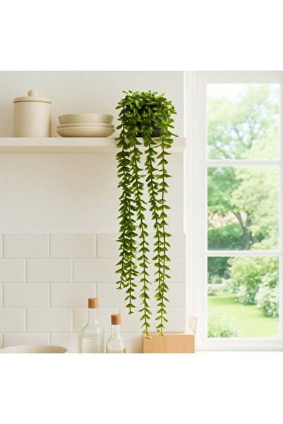 Generic 7 Stem Hanging Artificial Green Plant – Decorative Trailing Vine for ...