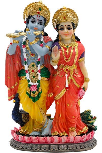Generic Indian Murti Radha Krishna Statue - 4.9”H Hindu God Radha Krishna on ...