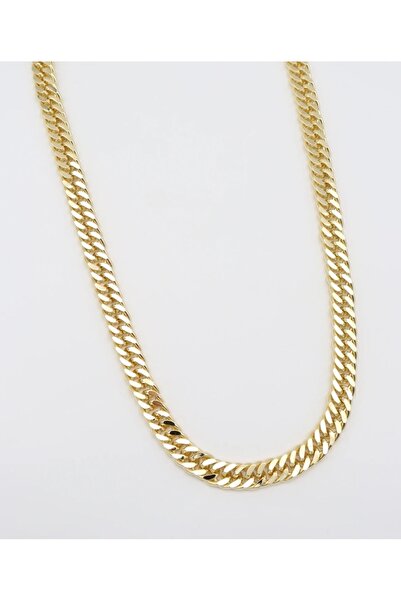 Kalın Gold Gurmet Zincir Kolye 45 cm – Gösterişli Kadın Zincir Kolye