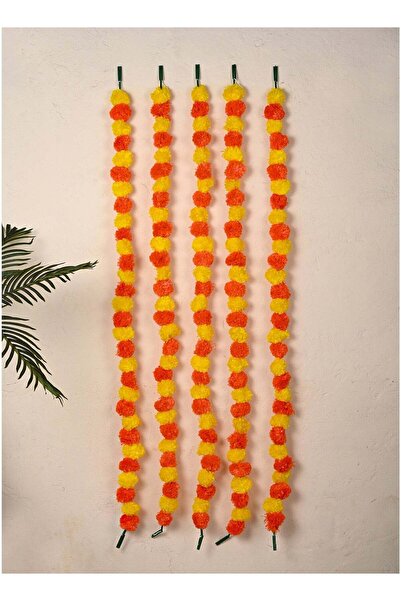 Generic Madhoor Flower Pompom Marigold Decorative Latkan Door Hanging Yellow ...