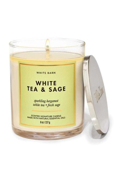 Generic White Tea & Sage Single Wick Jar Candle | Size - 227g (8oz)