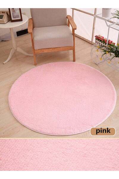 Generic Round Shaped Floor Mat Pink 100cm