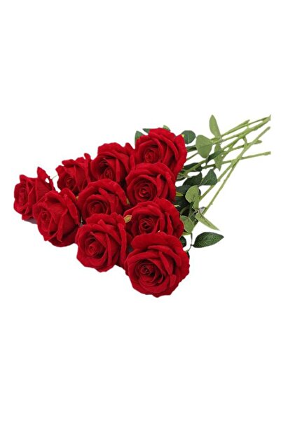Generic 10Pcs Artificial Rose Flowers, Real Touch Single Stem Fake Roses for ...