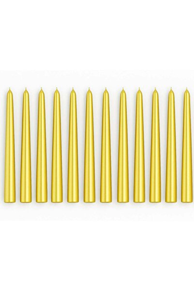 Generic Taper Candles, Wax – Metallic Gold, Set of 12