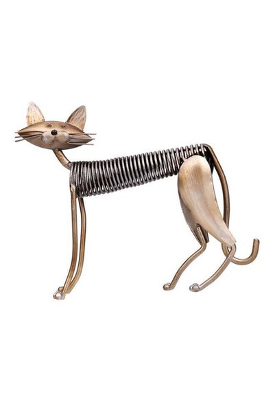 Generic Metal Sculpture Of Iron Art Cat Silver 331grams