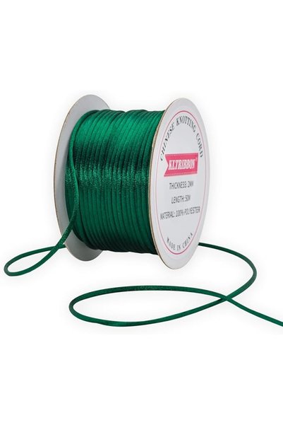 GENERAL Satin Cord 2 mm White Rattail Cord – 50 Meters Chinese Knotting Rope,...