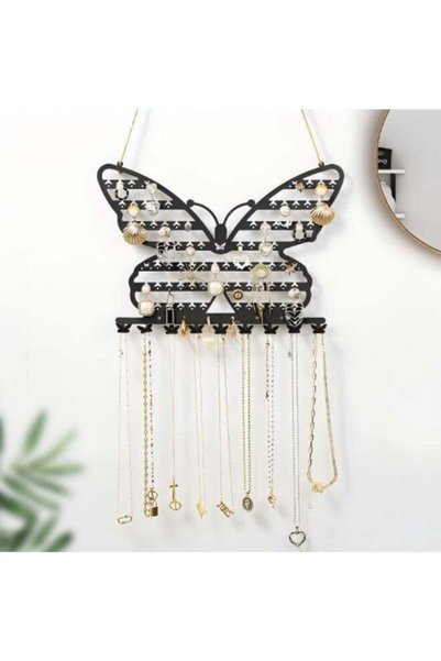 Generic Butterfly Wall Mounted Jewelry Organizer, Decorative Metal Earring an...