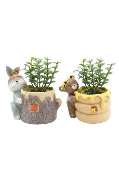 Generic Animal Fruit Harvest Flower Pot Bunny Carrot and Bear Honey Bee 2Pcs ...