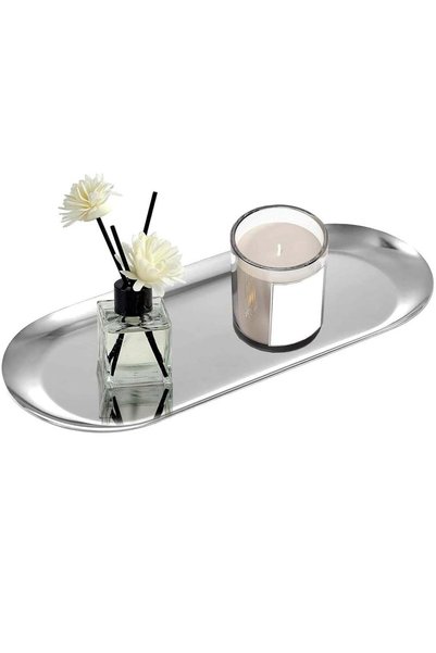 Generic Elegant Silver Stainless Steel Tray - Multi-Functional Organizer for ...