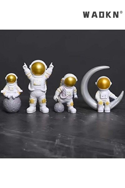 Generic Astronaut Statues Set of 4 , Spaceman Sculpture Figurines Outer Space...