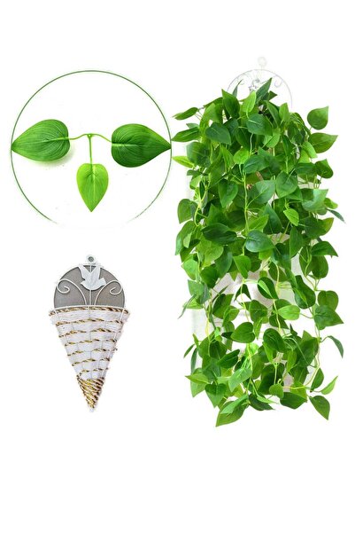 Generic Artificial Hanging Green Vine Plant in Triangle Basket with Realistic...