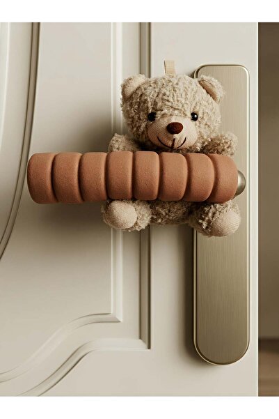 Generic Cute Teddy Bear Door Handle Cover - Soft Plush Room Decor