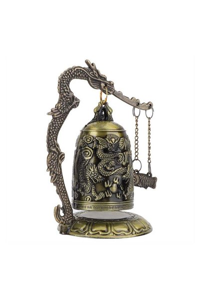 Generic Antique Style Dragon Bell Bronze Tibetan Buddhist Good Luck Ornament ...