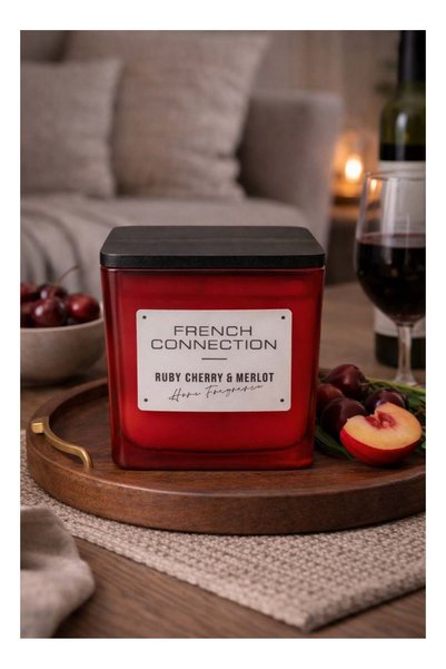 Generic Jar Candle Scented Large, Cherry & Merlot - 830G,Shea Butter wax , 3-...