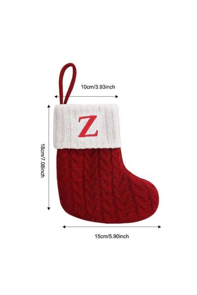 Generic Christmas Stockings with Initials,Mini Red Knit Stocking,6 * 7in Init...