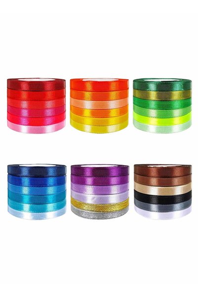 Generic Metallic Glitter Ribbons Rolls Decorative Ribbons, 36 Colors 900 Yard...