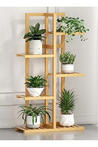 Generic 5-Tiers Plant Flower Home Decor Display Stand Bamboo 40x20x102 Centim...