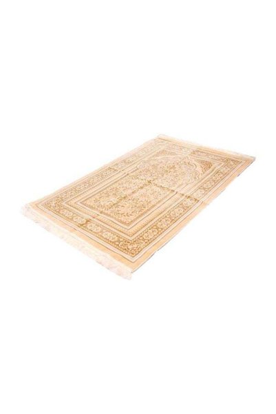 Generic Velvet Turkish Prayer Mat White/Orange 80x120cm