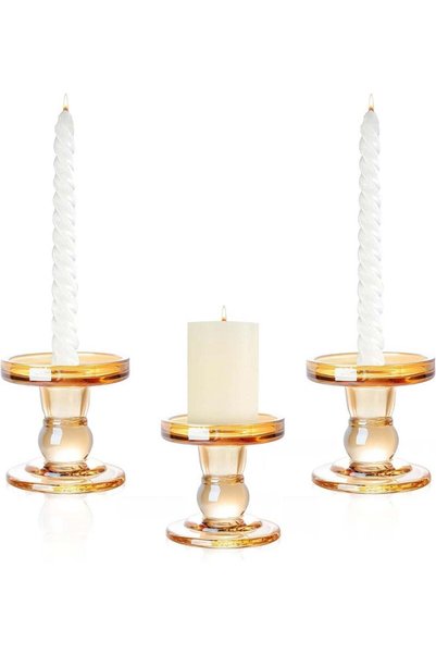 Generic Gold Glass Candle Holder for Pillar Candle Holder/Taper Candlestick H...