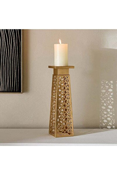Generic Gold Decorative Cutwork Pillar Candle Holder for Home