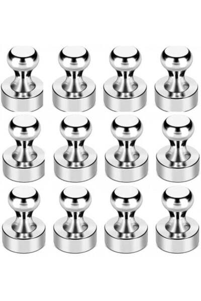 Generic Metal Neodymium Magnetic Push Pins - 12 x 16 mm (Pack of 12)