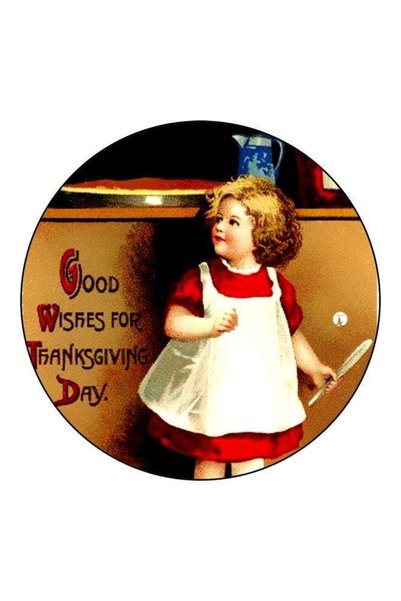 Generic Cartoon Girl Printed Fridge Magnet Brown/Red/White 5.5cm