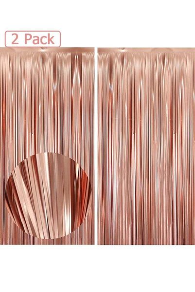 Generic Party Decorations Foil Fringe Backdrop - 2 Pack 3.28 ft x 6.56 ft Tin...