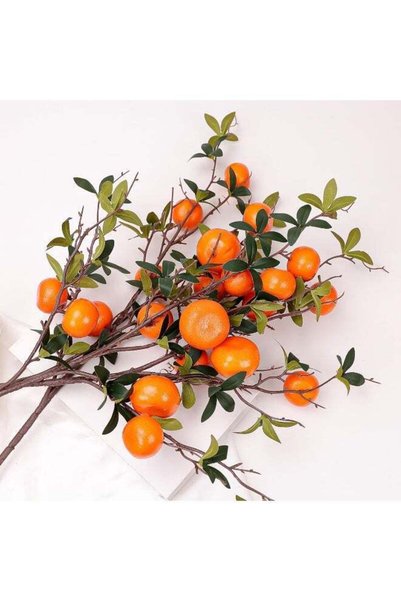 Generic LATIFA Orange Fake Plastic Fruit Branch Realistic Foam Stem Ornament ...