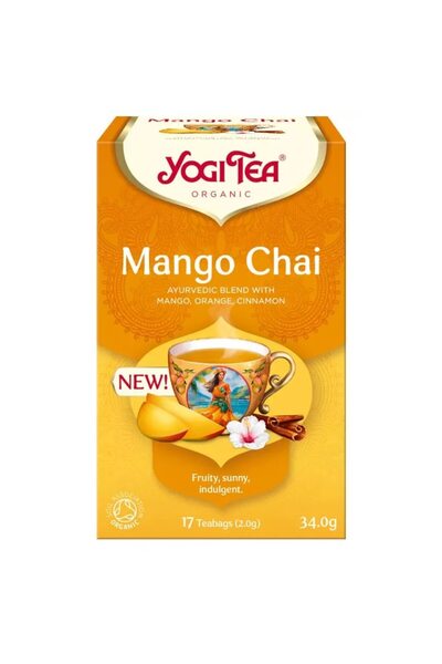 Yogi Tea Ceai Chai Organic cu Mango, 17 plicuri de 2.0g / 34.0g