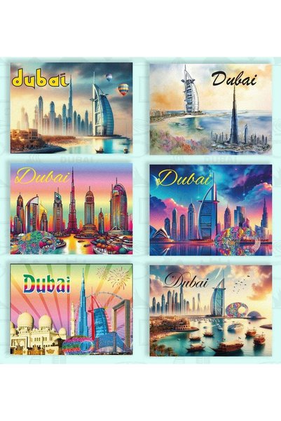 Generic Premium Dubai Foil Magnets 6pcs Set made from high-quality metallic f...