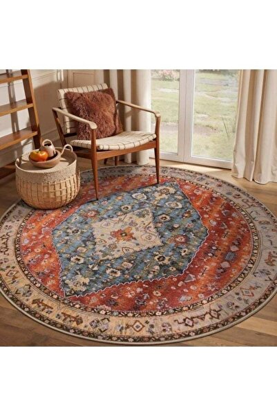 Generic Boho Round Area Rug, 4ft Washable Non-Slip Circle Rug, Ultra Soft Ori...