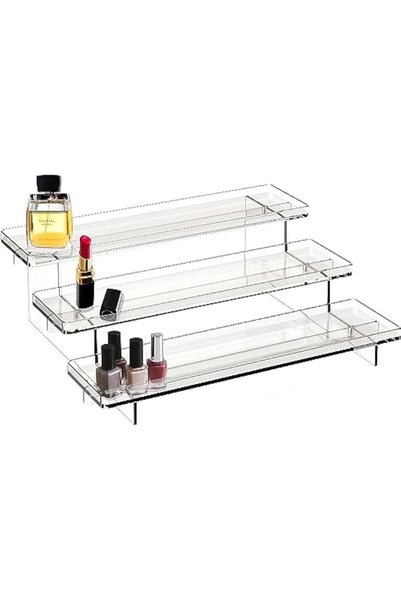 Generic 12 inch Clear Acrylic Display Risers Stand, , 3 Tiered Shelf Organize...