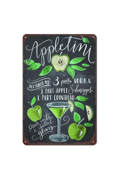 Generic Vintage Appletini Cocktail Metal Sign