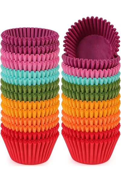 Caperci Rainbow Mini Cupcake Liners Colorful Muffin Baking Cups 350-Count, Od...