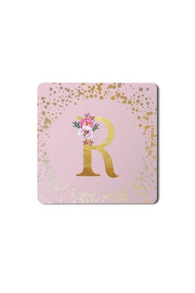 Generic 2 Pack Designer Leather Coasters Mat for Beverage Drinks- Custom Mono...
