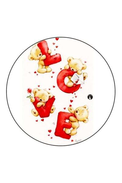 Generic Love Printed Fridge Magnet White/Red/Beige 5.5cm