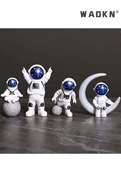 Generic Astronaut Statues Set of 4 , Spaceman Sculpture Figurines Outer Space...