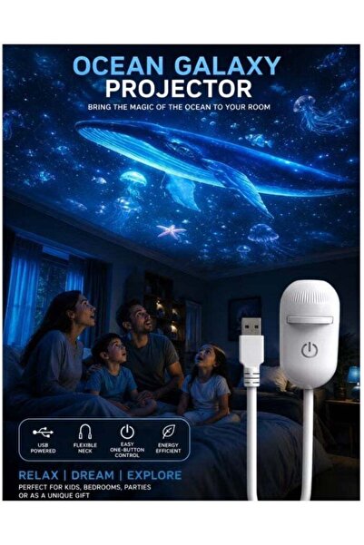 Generic Ocean Galaxy Projector Night Light – USB Powered Starry Sky & Ocean W...