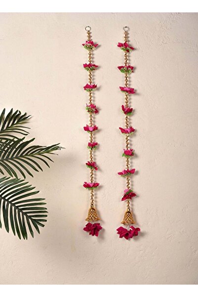 Generic Madhoor Floral Beads Decorative Latkan Door Hanging Rani Pink for Diw...
