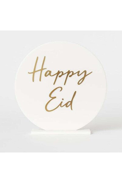 Generic Horoof Home® Elegant White & Gold 'Happy Eid' Acrylic Table Decor