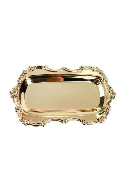 Generic Gold Serving Tray 8.07X4.84 Inch Decorative Dessert Plate for Wedding...