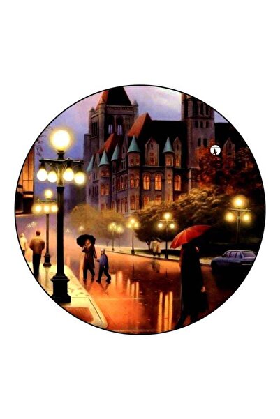 Generic Cityscape Printed Fridge Magnet Brown/Yellow/Green 5.5cm