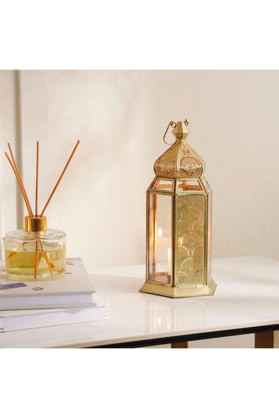 Generic Shifa Metal Lantern 13x11x26cm - Gold - 112EEP9900024