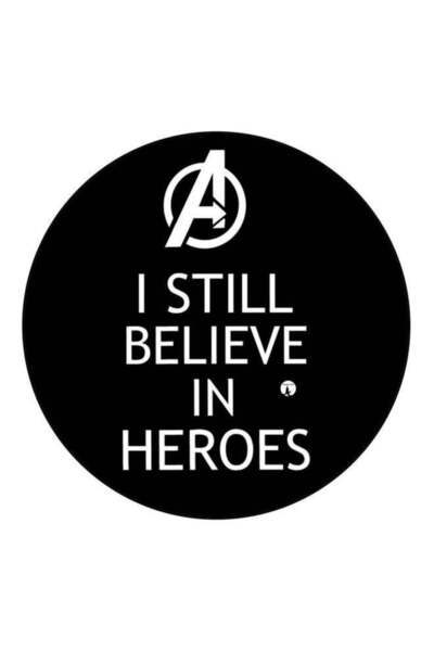 Generic I Still Believe In Heroes Printed Fridge Magnet Black/White 5.5cm