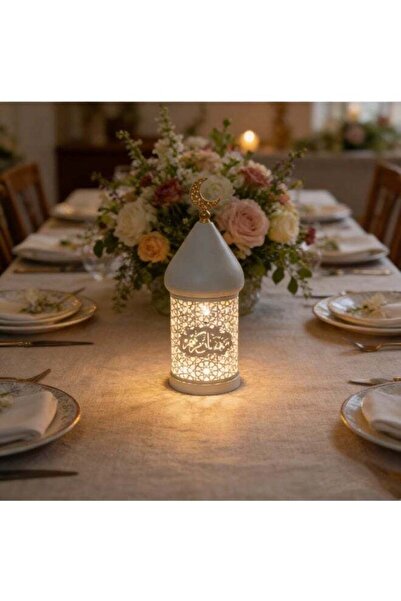 Generic Decorative Ramadan Lantern Candle Holder with Crescent Top, Hollow-Ca...