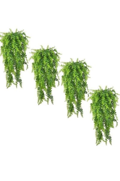 Generic 4 pcs Artificial Hanging Plants Fern Vine Fake Greenery Fern Persian ...