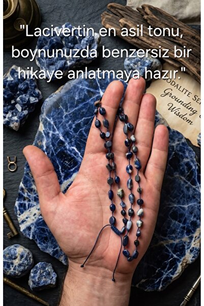 güleçdoğaltaş Güleç Natural Stone Sodalite Natural Stone Amorphous Cut Pendan...