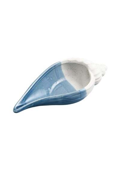 Generic Ceramic Conch Shell Jewelry Dish Trinket Tray Ring Holder - Blue and ...