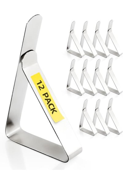 GENERAL 12 Pack Tablecloth Clips - Heavy Duty Picnic Table Clips, Stainless S...