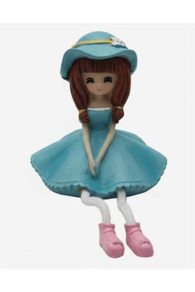 Generic AKDC Stylish Polyresin Girl Figurine – Contemporary Blue Decorative S...